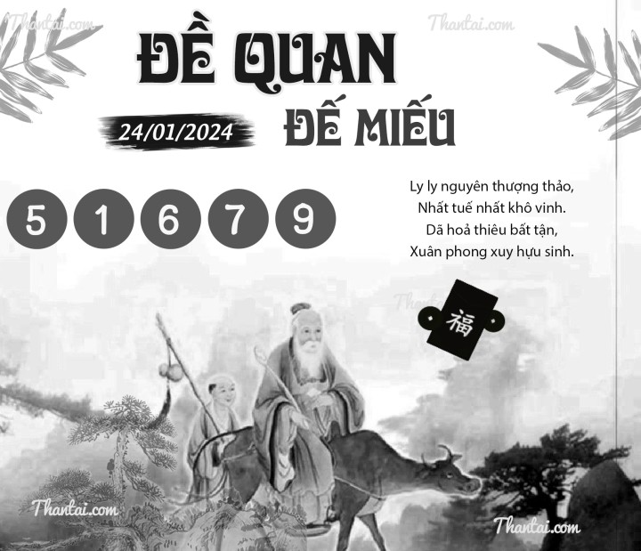 ĐỀ QUAN ĐẾ MIẾU 09/01/2024