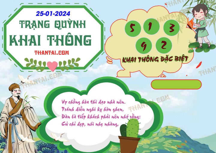 Trạng Quỳnh Khai Thông 10/01/2024