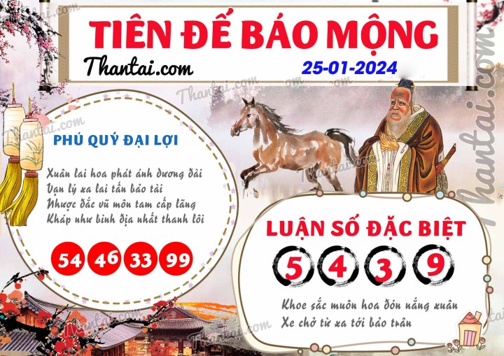 Tiên Đế Báo Mộng 10/01/2024