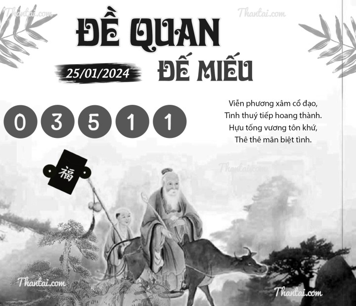 ĐỀ QUAN ĐẾ MIẾU 10/01/2024