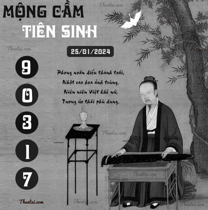 MỘNG CẦM TIÊN SINH 10/01/2024
