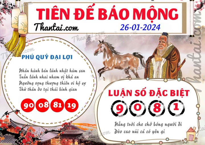 Tiên Đế Báo Mộng 11/01/2024