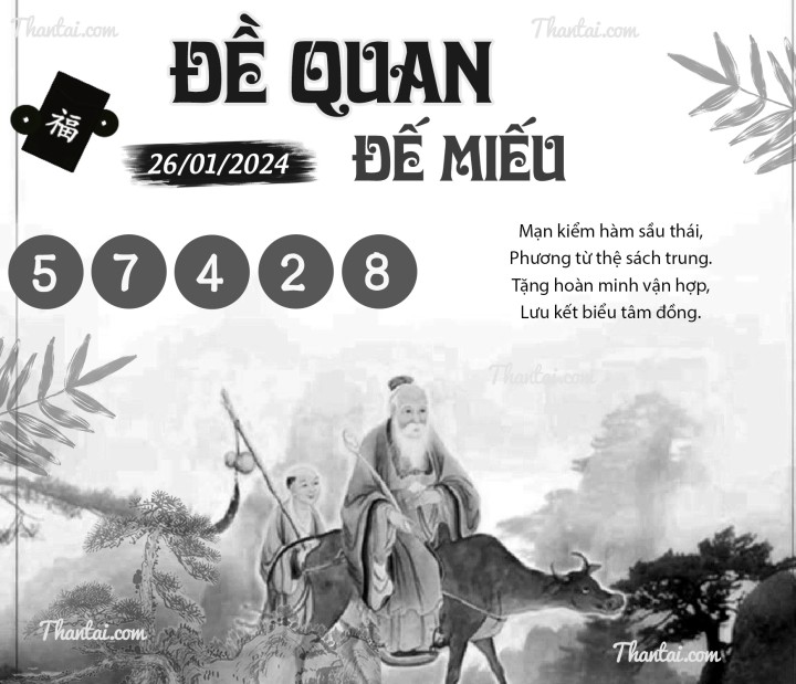 ĐỀ QUAN ĐẾ MIẾU 11/01/2024