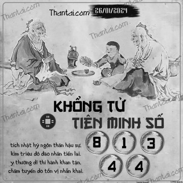 KHỔNG TỬ TIÊN MINH SỐ 26/01/2024