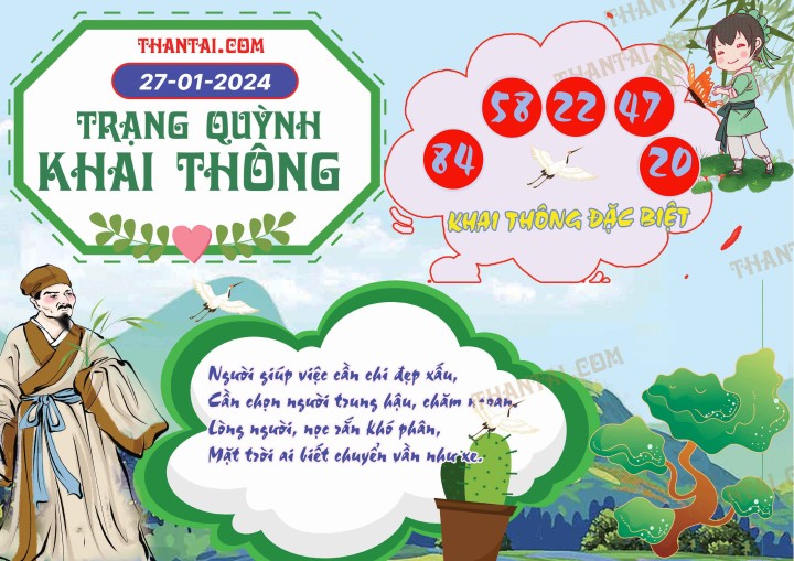 Trạng Quỳnh Khai Thông 12/01/2024