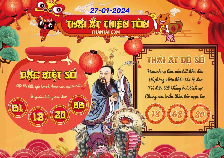 Thái Ất Thiên Tôn 12/01/2024