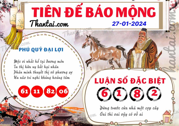 Tiên Đế Báo Mộng 12/01/2024