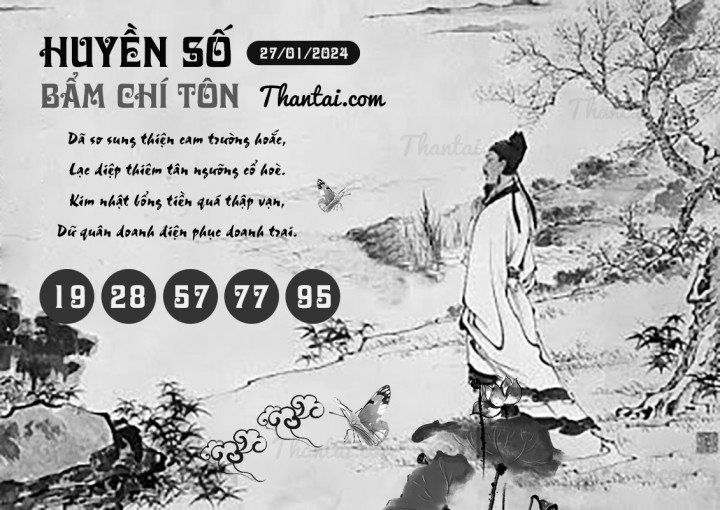 HUYỀN SỐ BẨM CHÍ TÔN 12/01/2024