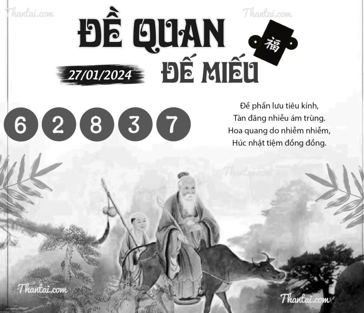 ĐỀ QUAN ĐẾ MIẾU 12/01/2024