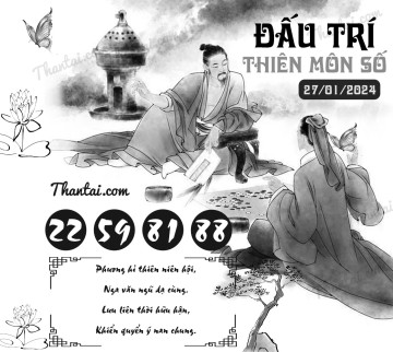 ĐẤU TRÍ THIÊN MÔN SỐ 27/01/2024