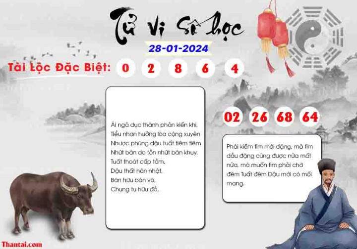 TỬ VI SỐ HỌC 13/01/2024