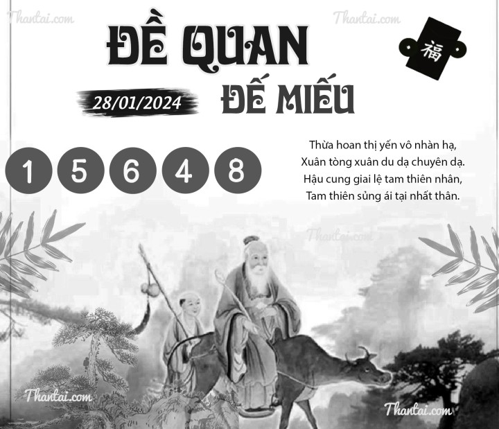ĐỀ QUAN ĐẾ MIẾU 13/01/2024