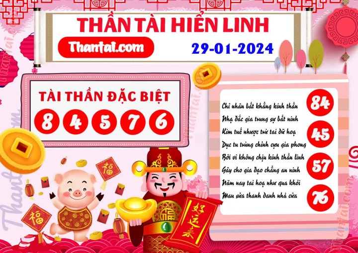THẦN TÀI HIỂN LINH 14/01/2024
