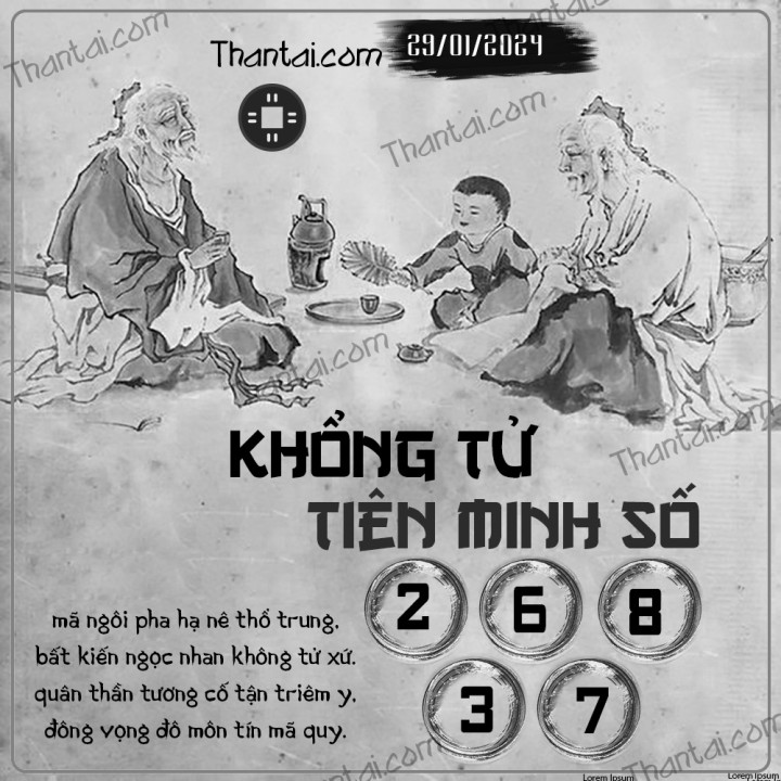 KHỔNG TỬ TIÊN MINH SỐ 14/01/2024