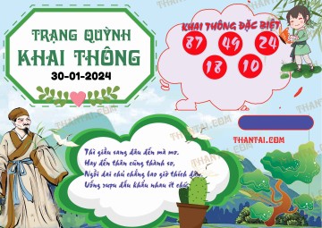 Trạng Quỳnh Khai Thông 30/01/2024