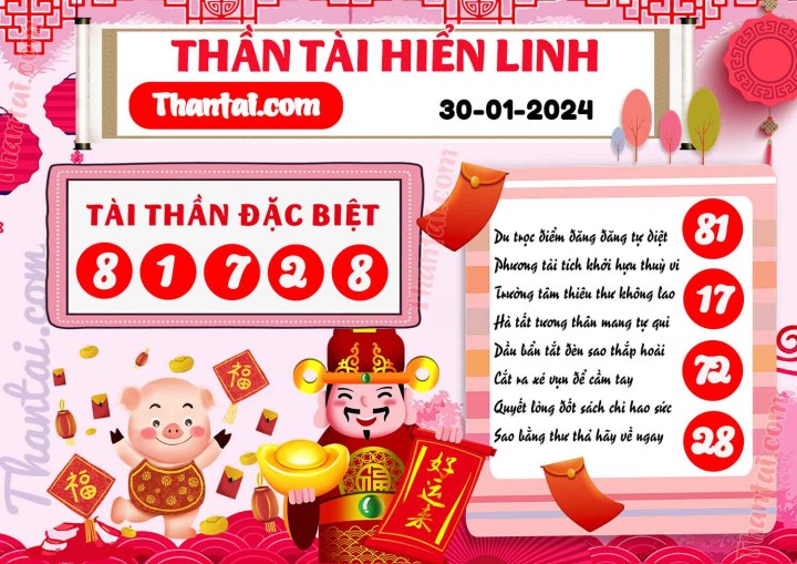 THẦN TÀI HIỂN LINH 15/01/2024