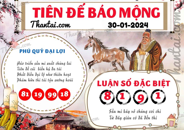 Tiên Đế Báo Mộng 15/01/2024