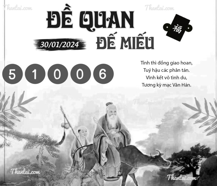 ĐỀ QUAN ĐẾ MIẾU 15/01/2024