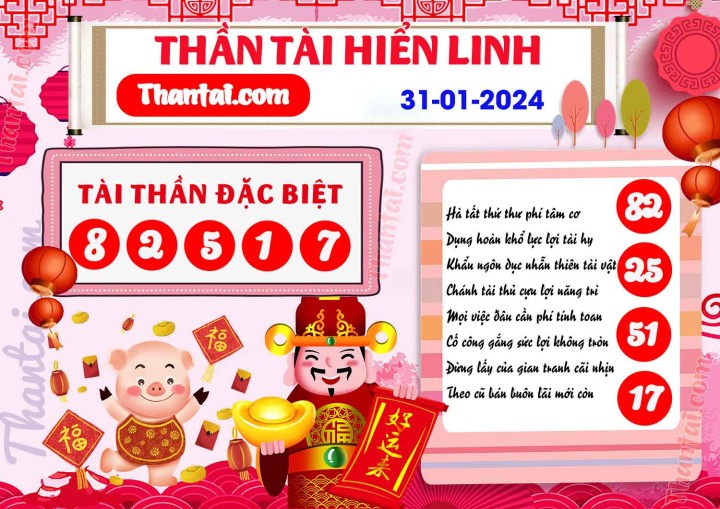THẦN TÀI HIỂN LINH 16/01/2024