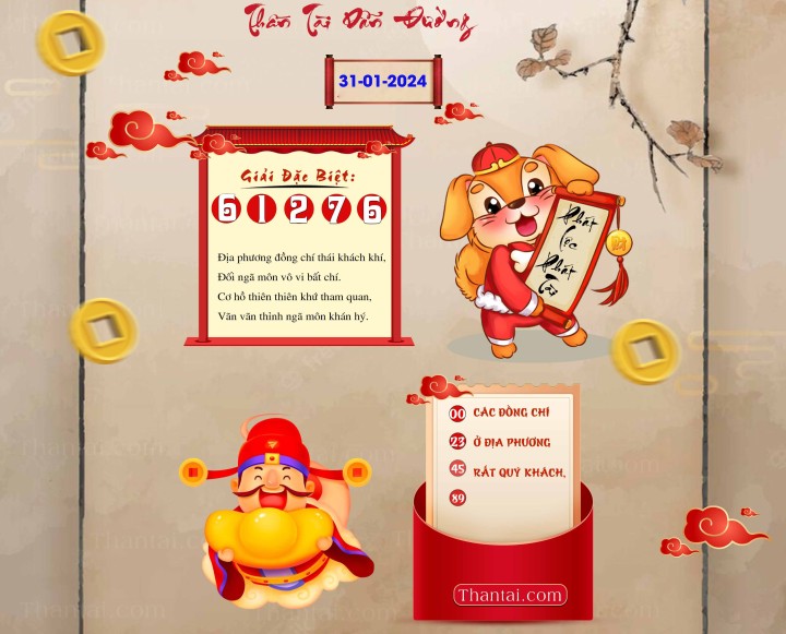 THẦN TÀI DẪN ĐƯỜNG 16/01/2024
