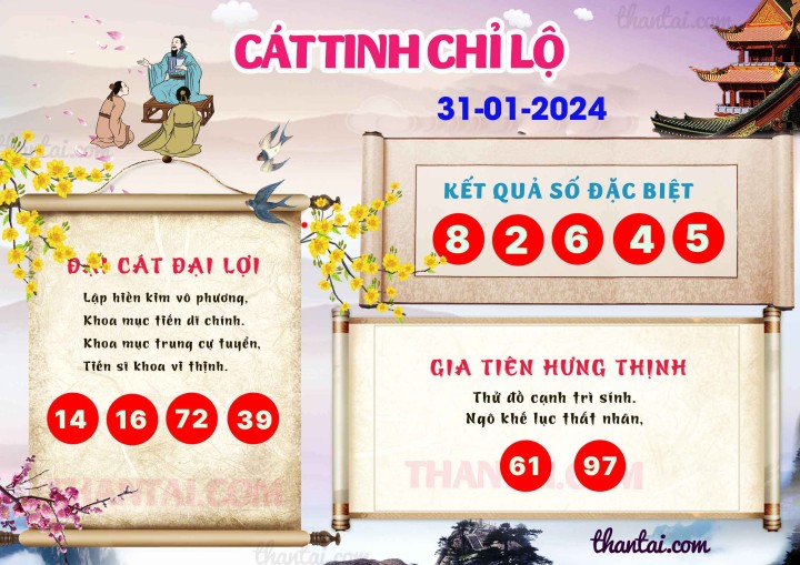 CÁT TINH CHỈ LỘ 16/01/2024