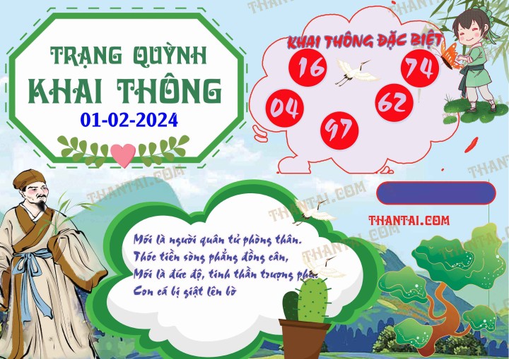 Trạng Quỳnh Khai Thông 17/01/2024