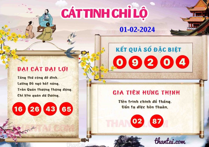 CÁT TINH CHỈ LỘ 17/01/2024