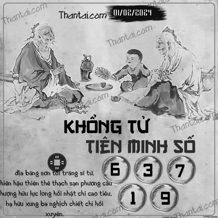 KHỔNG TỬ TIÊN MINH SỐ 17/01/2024