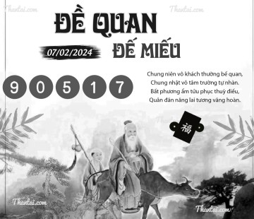 ĐỀ QUAN ĐẾ MIẾU 07/02/2024