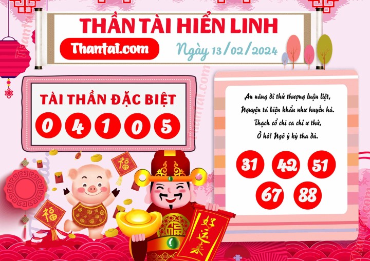 THẦN TÀI HIỂN LINH 29/01/2024