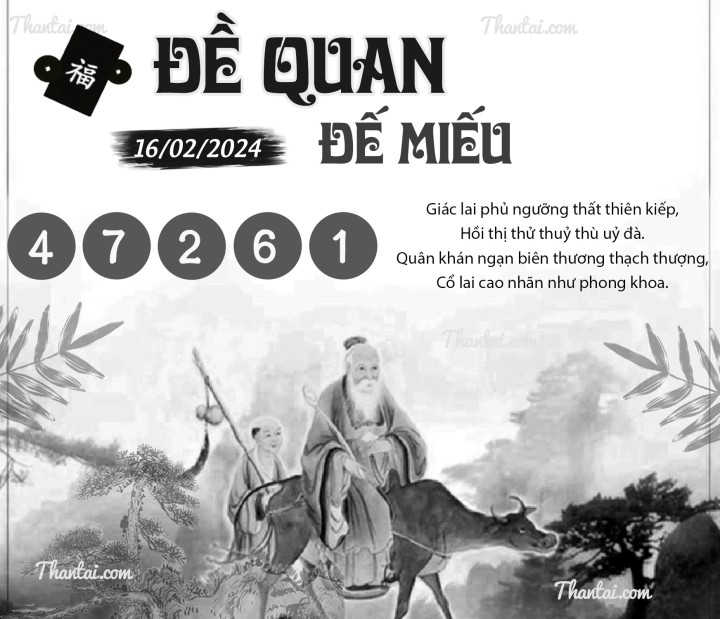 ĐỀ QUAN ĐẾ MIẾU 01/02/2024