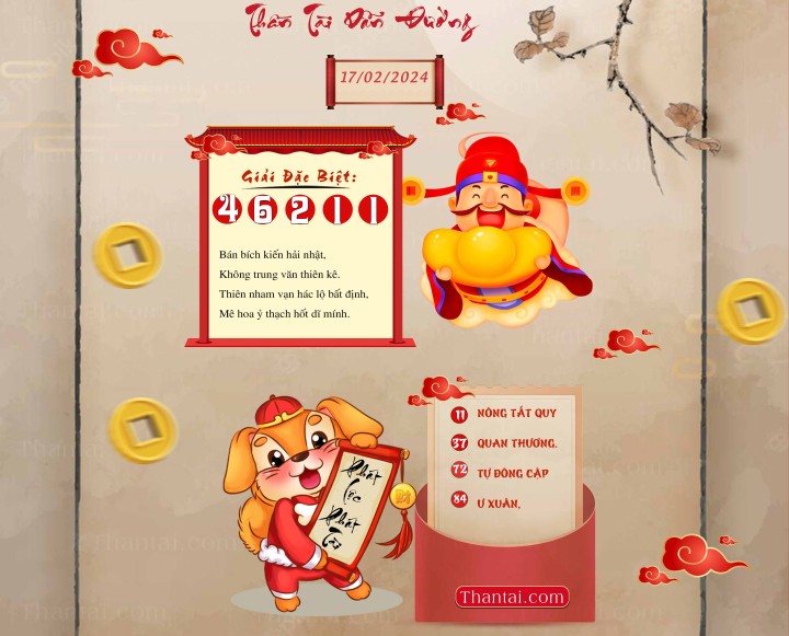 THẦN TÀI DẪN ĐƯỜNG 02/02/2024