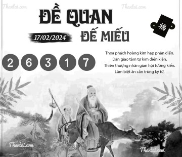 ĐỀ QUAN ĐẾ MIẾU 17/02/2024