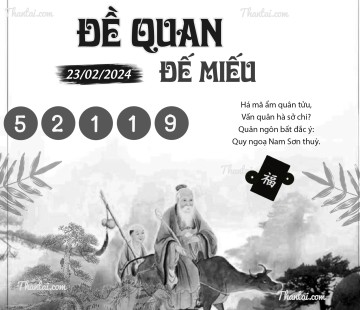 ĐỀ QUAN ĐẾ MIẾU 23/02/2024