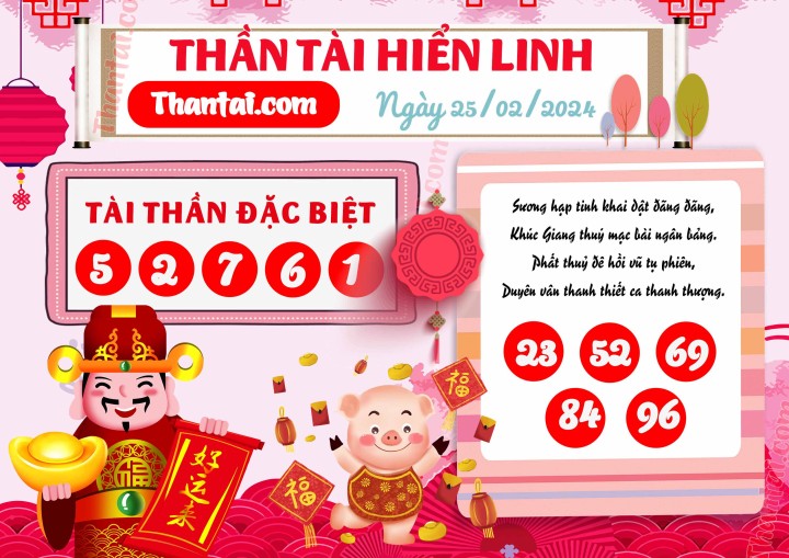 THẦN TÀI HIỂN LINH 13/02/2024