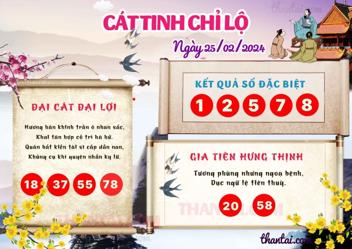 CÁT TINH CHỈ LỘ 13/02/2024