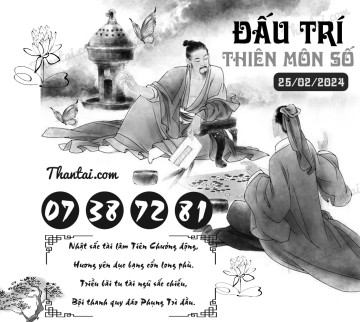 ĐẤU TRÍ THIÊN MÔN SỐ 25/02/2024