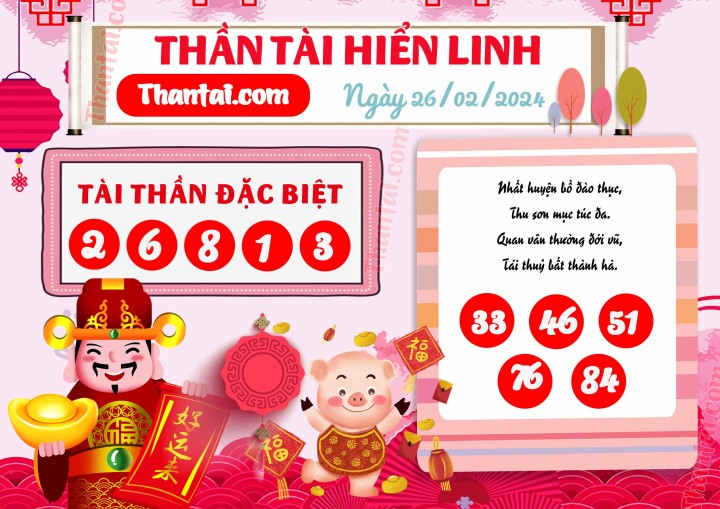 THẦN TÀI HIỂN LINH 13/02/2024