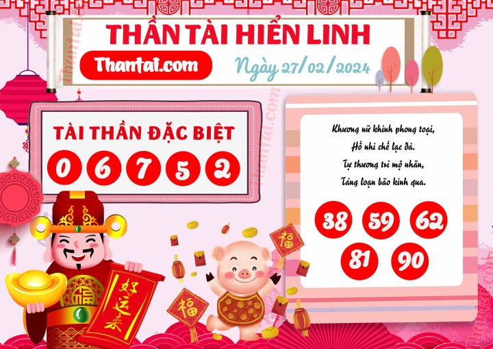 THẦN TÀI HIỂN LINH 13/02/2024