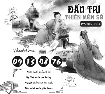 ĐẤU TRÍ THIÊN MÔN SỐ 27/02/2024