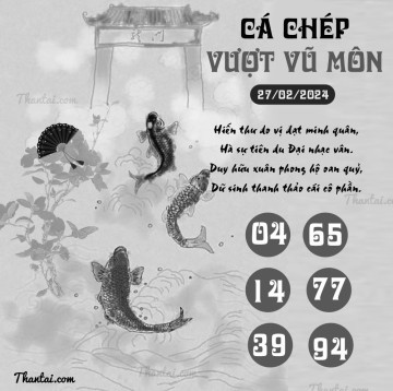 CÁ CHÉP VƯỢT VŨ MÔN 27/02/2024