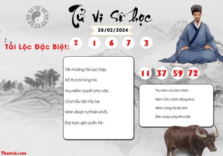 TỬ VI SỐ HỌC 13/02/2024