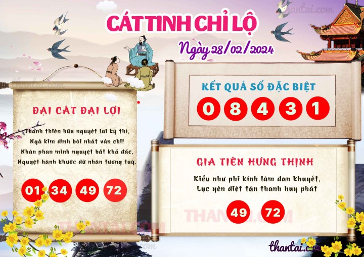 CÁT TINH CHỈ LỘ 13/02/2024