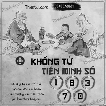 KHỔNG TỬ TIÊN MINH SỐ 28/02/2024