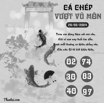 CÁ CHÉP VƯỢT VŨ MÔN 28/02/2024