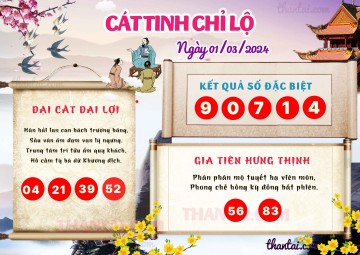 CÁT TINH CHỈ LỘ 01/03/2024