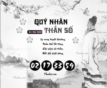 QUÝ NHÂN THẦN SỐ 01/03/2024