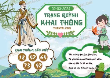 Trạng Quỳnh Khai Thông 02/03/2024