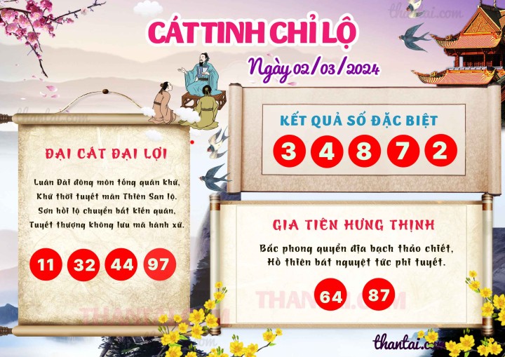 CÁT TINH CHỈ LỘ 16/02/2024