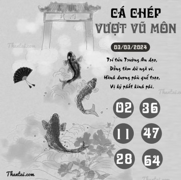 CÁ CHÉP VƯỢT VŨ MÔN 03/03/2024